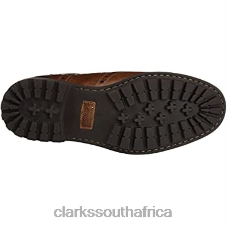 Montacute Wing Men's Brogue Brown Dark Tan Lea Clarks 840402334 Men Clarks Brown Dark Tan Lea