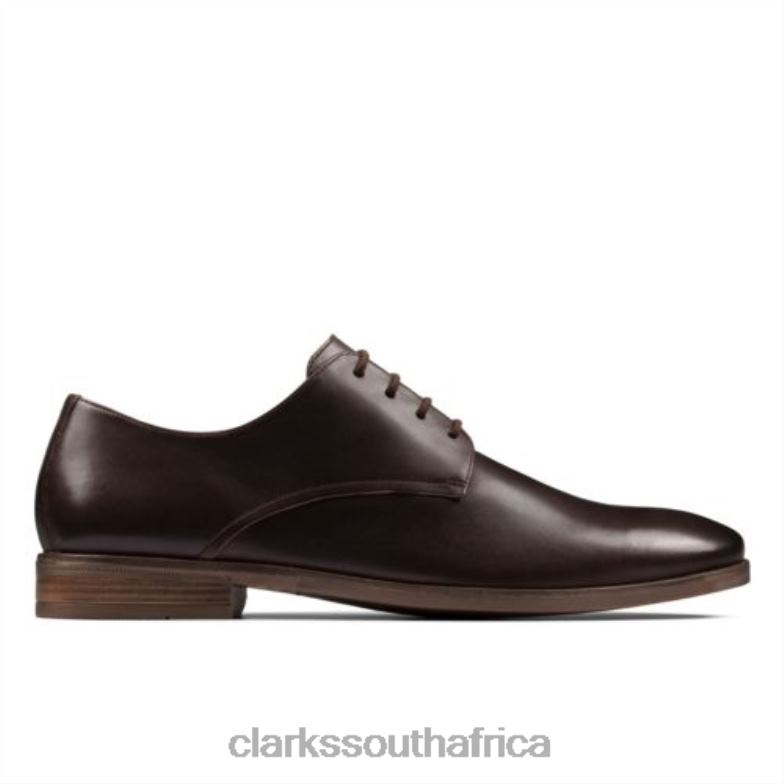 Stanford Walk Dark Brown Leather Clarks 840404486 Men Clarks Dark Brown Leather