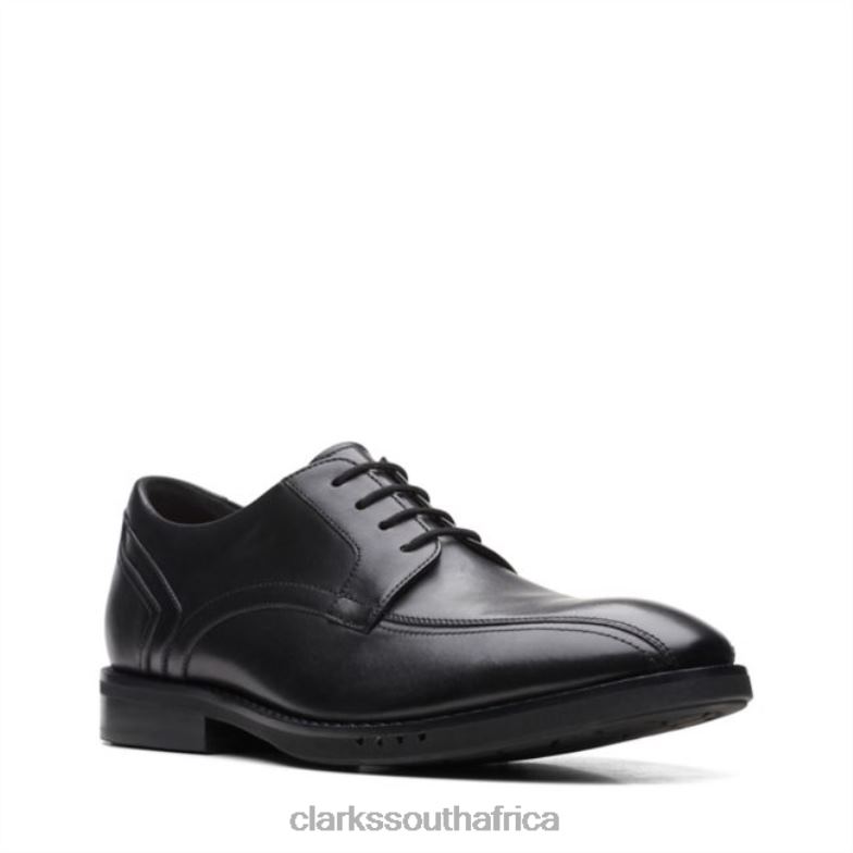 Un Hugh Way Black Leather Clarks Black Leather 840405453 Men Clarks Black Leather