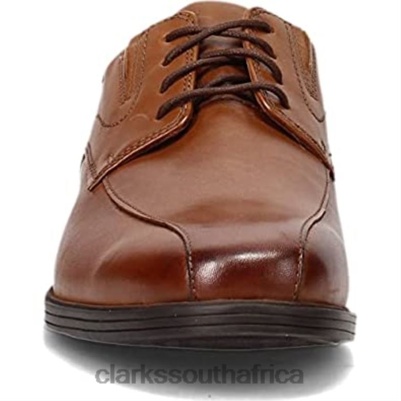 Dark Tan Leather Clarks Men's Whiddon Pace Oxford 84040323 Men Clarks