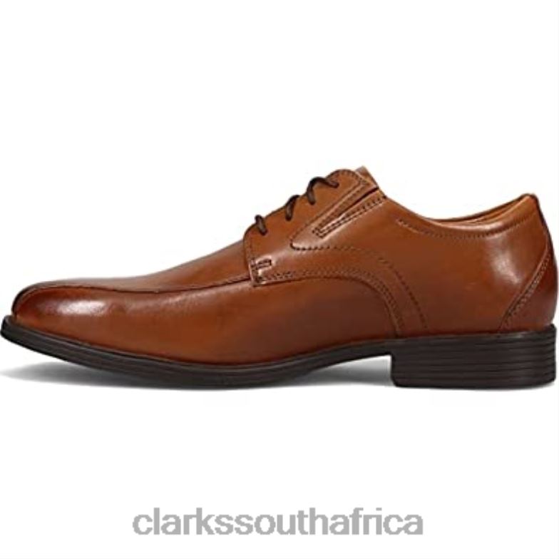 Dark Tan Leather Clarks Men's Whiddon Pace Oxford 84040323 Men Clarks