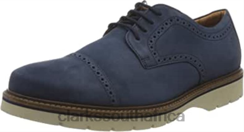 Men's Bayhill Cap Oxford Dark Blue Nubuck Clarks 84040966 Men Clarks Dark Blue Nubuck