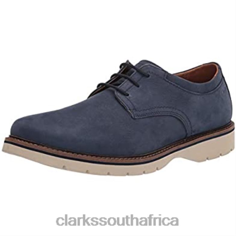 Men's Bayhill Plaoxford Clarks Dark Blue Nubuck 840401197 Men Clarks