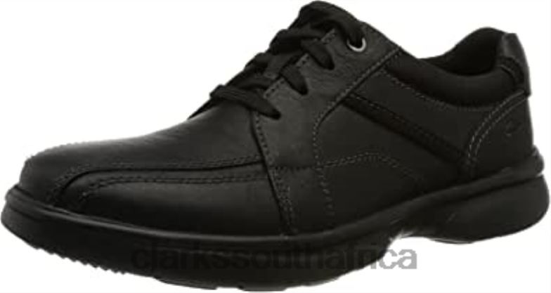 Men's Bradley Walk Oxford Clarks Black Tumbled Leather 84040567 Men Clarks Black Tumbled Leather