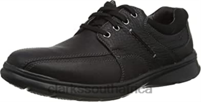Men's Cotrell Walk Oxford Flat Clarks Black Oily Lea 840401621 Men Clarks Black Oily Lea