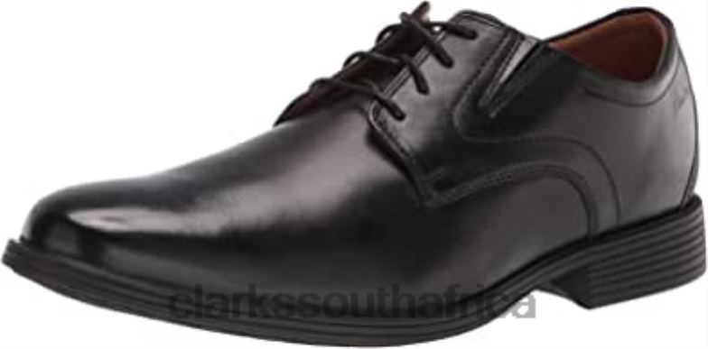 Men's Whiddon Plaoxford Clarks Black Leather 840401077 Men Clarks Black Leather