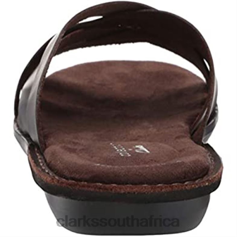 Clarks Dark Brown Leather Men's Ellison Weave Sandal 840402921 Men Clarks Dark Brown Leather