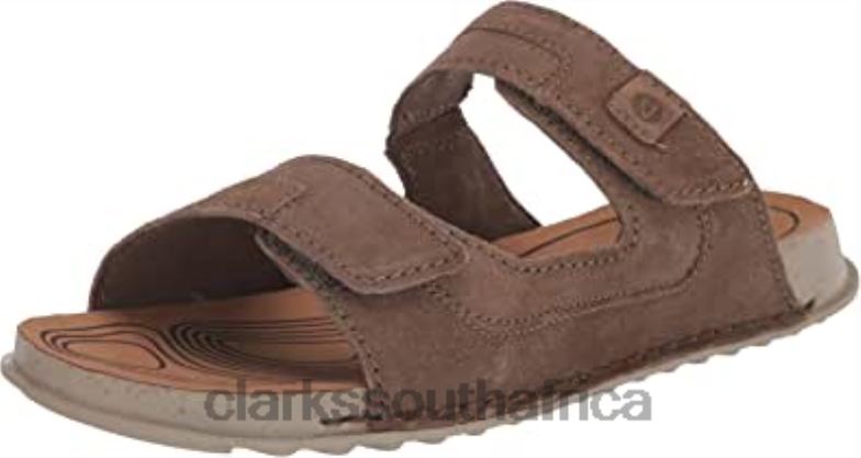 Men's Crestview Easy Flat Sandal Clarks Olive Suede 840401349 Men Clarks Olive Suede