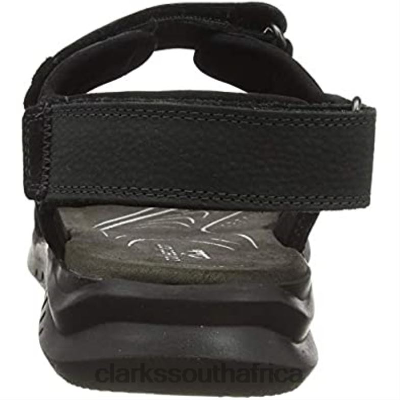 Men's Hapsford Trail Sandal Clarks Black Tumbled Leather 840402087 Men Clarks Black Tumbled Leather