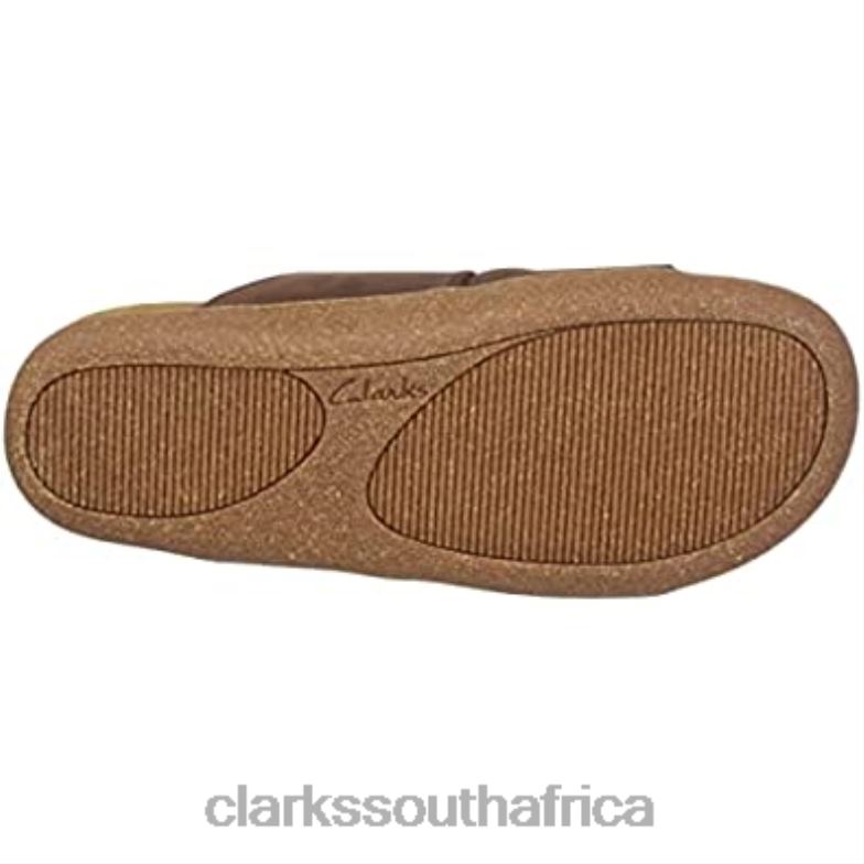 Men's Pilton Strap Slide Sandal Brown Nubuck Clarks 840401950 Men Clarks Brown Nubuck