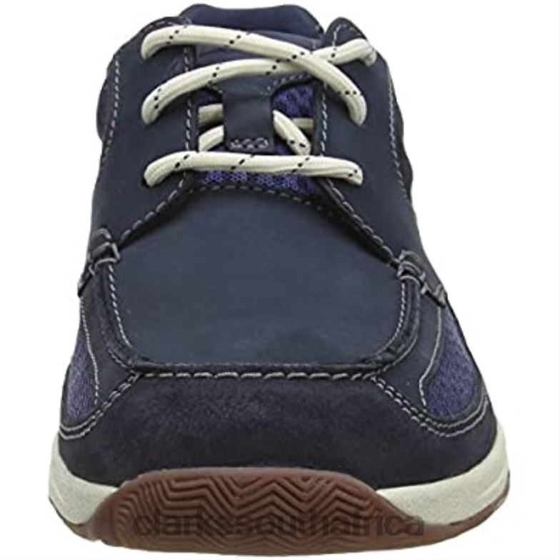 Blue Clarks Men's Langton Lane Sneaker 840401760 Men Clarks Blue