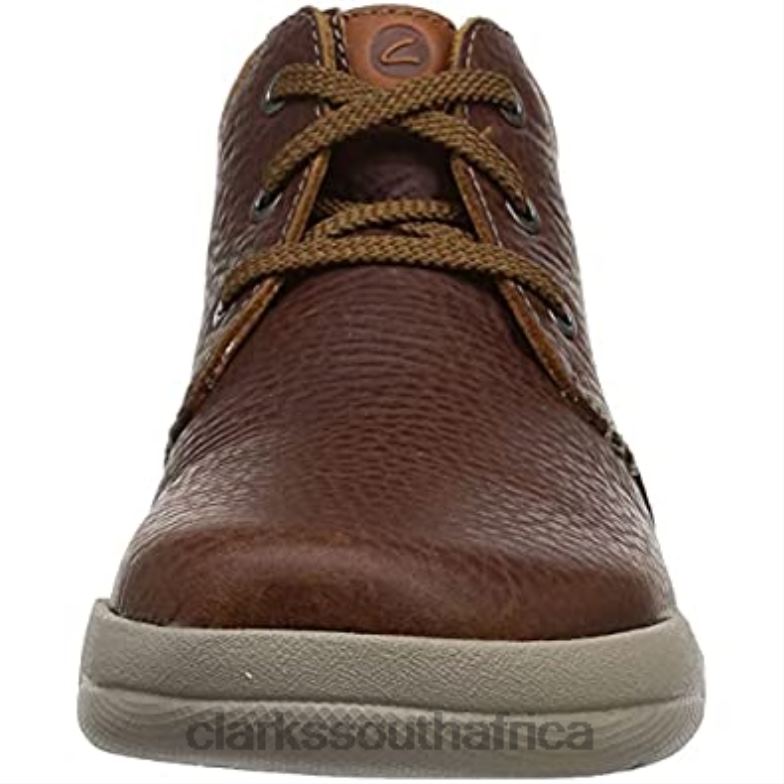 Clarks Men's Driftway Mid Sneaker Dark Tan Lea 840401594 Men Clarks Dark Tan Lea