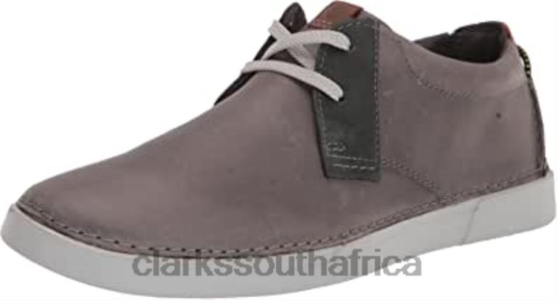 Grey Leather Men's Gereld Low Sneaker Clarks 840401220 Men Clarks Grey Leather