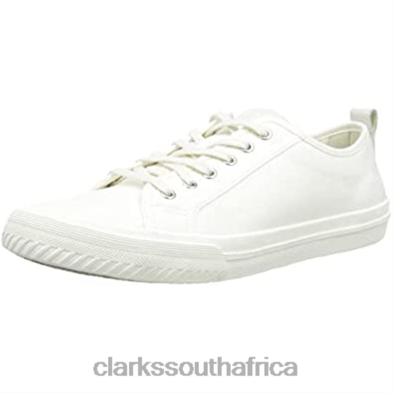 Men's Roxby Lace Sneaker Clarks White Canvas 84040839 Men Clarks White Canvas