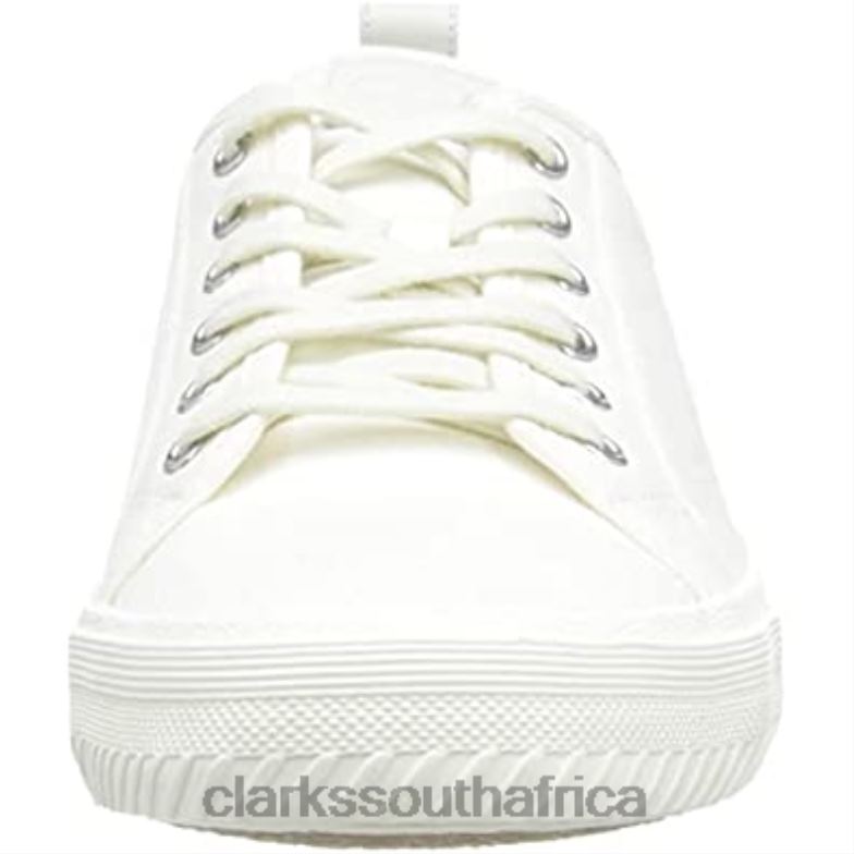 Men's Roxby Lace Sneaker Clarks White Canvas 84040839 Men Clarks White Canvas