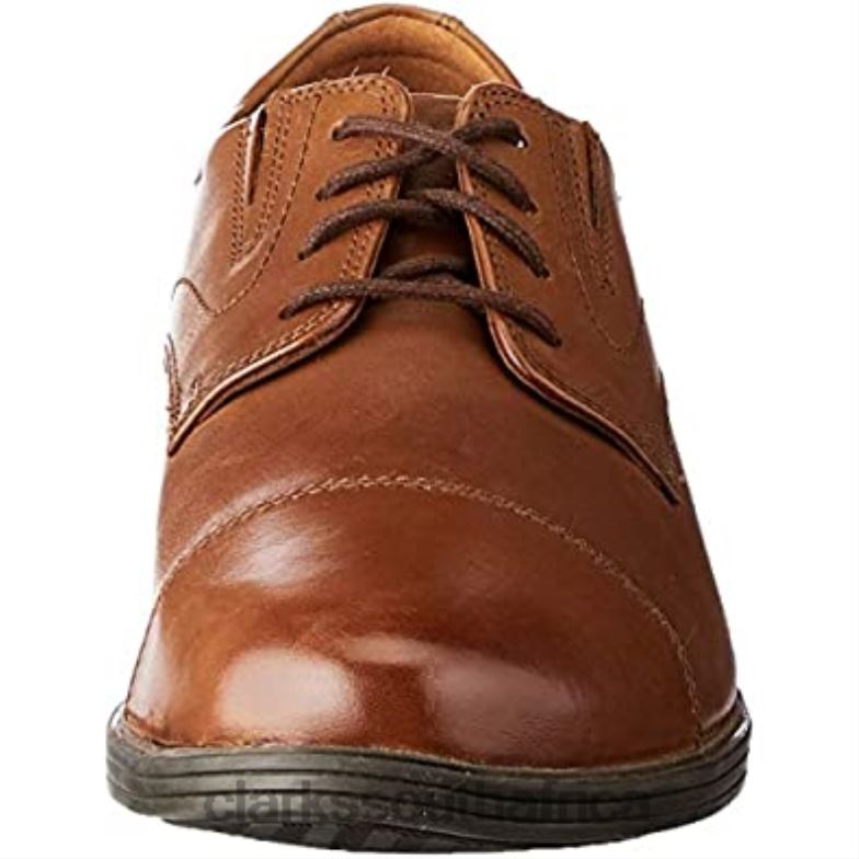 Men's Whiddon Cap Sneaker Dark Tan Leather Clarks 840402974 Men Clarks