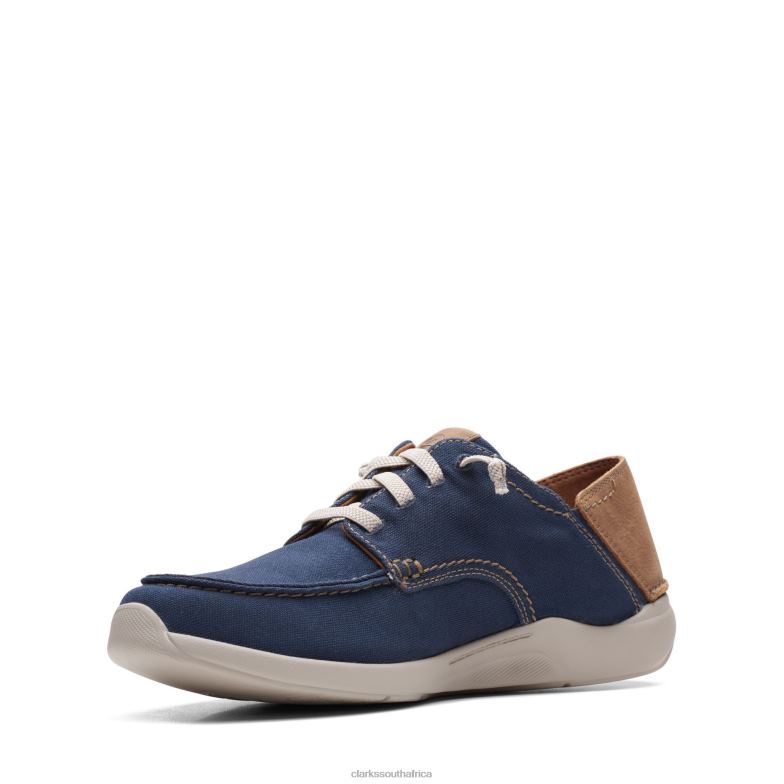 Navy Textile Clarks Gorwlace 840403728 Men Clarks Navy Textile