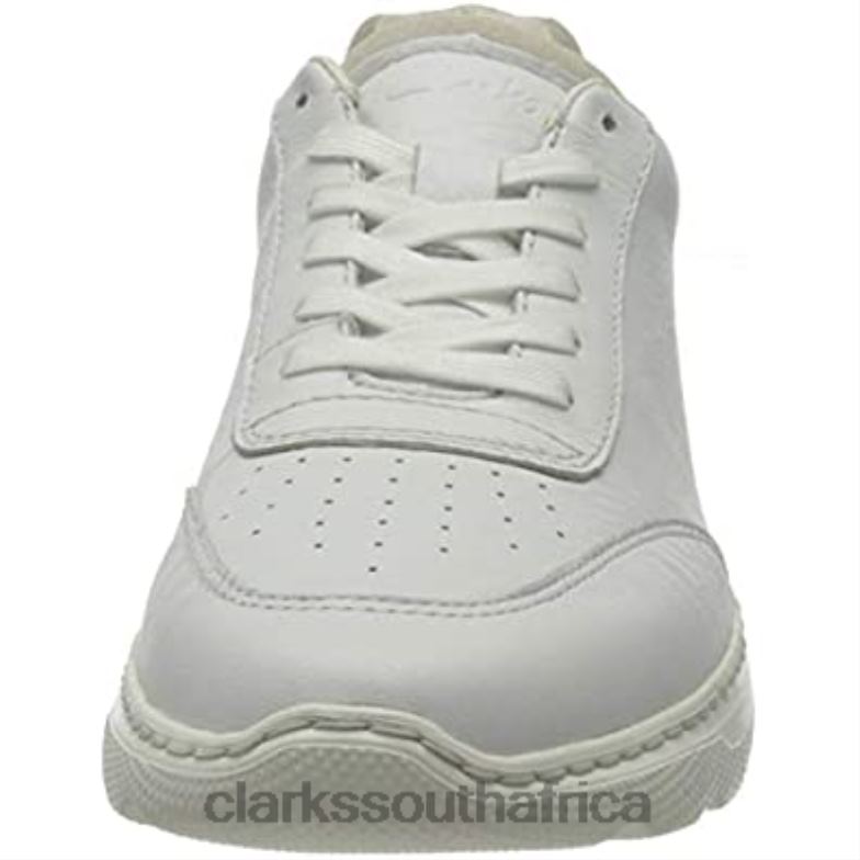 White Combi Leather Clarks Men's Sprint Litelace Sneaker 840401235 Men Clarks White Combi Leather