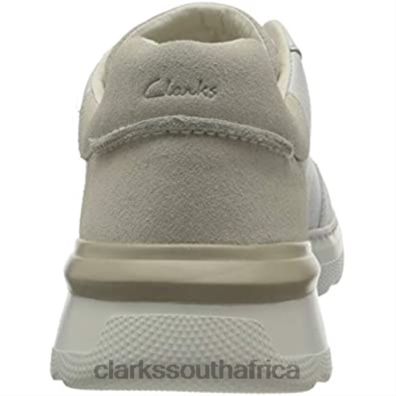 White Combi Leather Clarks Men's Sprint Litelace Sneaker 840401235 Men Clarks White Combi Leather
