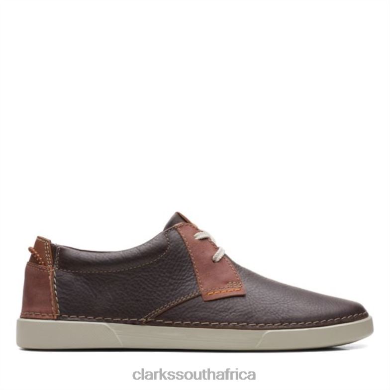 Clarks Gereld Low Dark Brown Leather Dark Brown Leather 840406802 Men Clarks Dark Brown Leather