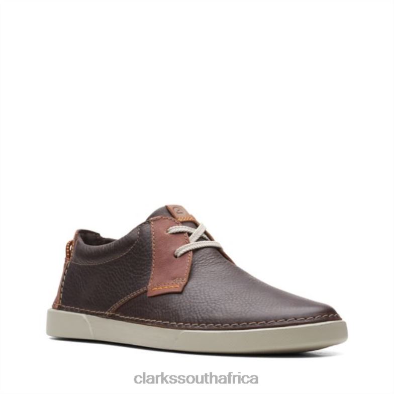 Clarks Gereld Low Dark Brown Leather Dark Brown Leather 840406802 Men Clarks Dark Brown Leather