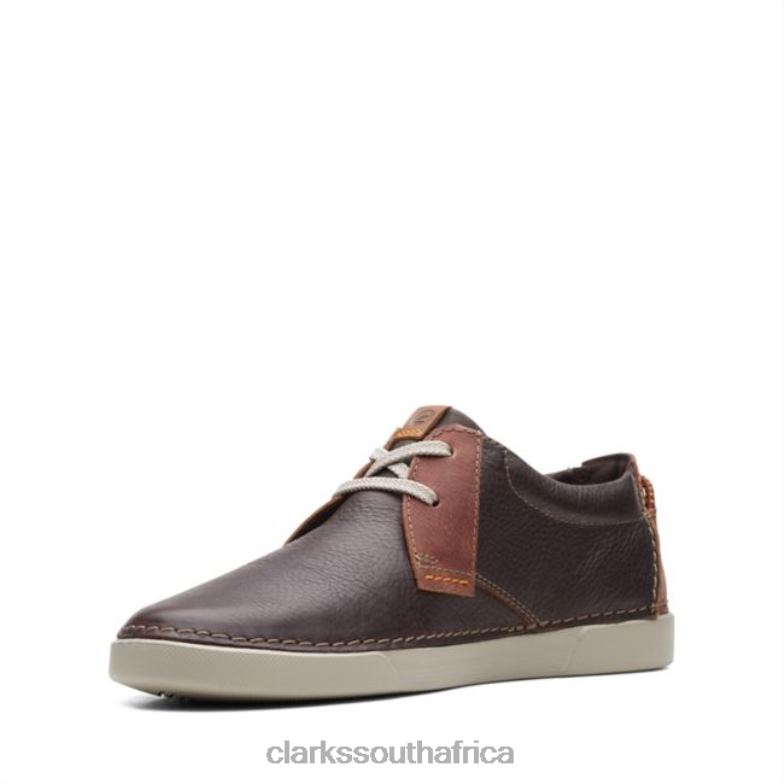 Clarks Gereld Low Dark Brown Leather Dark Brown Leather 840406802 Men Clarks Dark Brown Leather