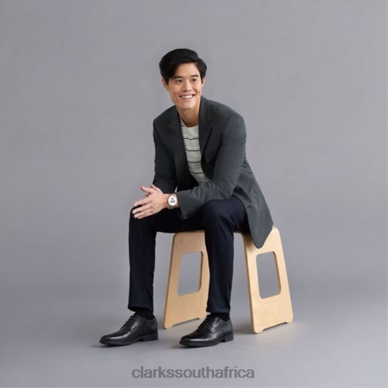 Whiddon Cap Black Leather Clarks Black Leather 840406759 Men Clarks Black Leather