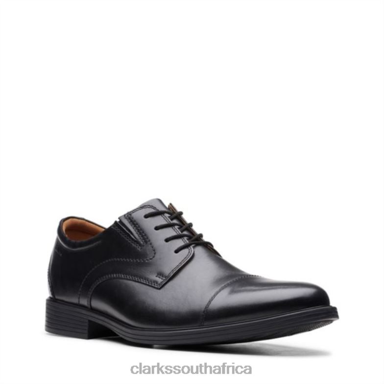 Whiddon Cap Black Leather Clarks Black Leather 840406759 Men Clarks Black Leather