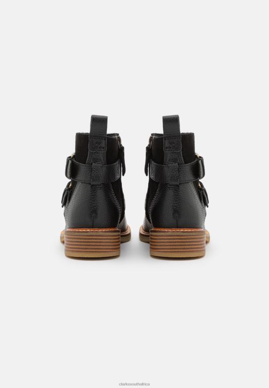 Black Clarks Cologne Buckle Ankle Boots 840407072 Unisex Clarks Black