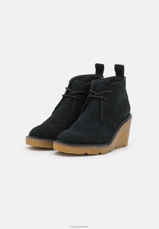 Black Lace-Up Ankle Boots Clarks 840407084 Unisex Clarks Black