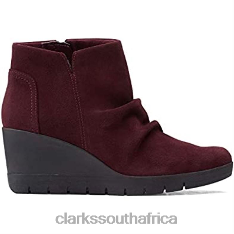 Burgundy Suede Clarks Madera Way 840402096 Unisex Clarks Burgundy Suede