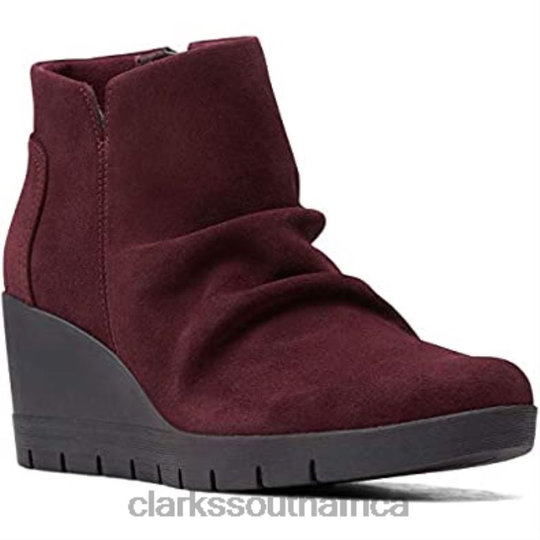 Burgundy Suede Clarks Madera Way 840402096 Unisex Clarks Burgundy Suede