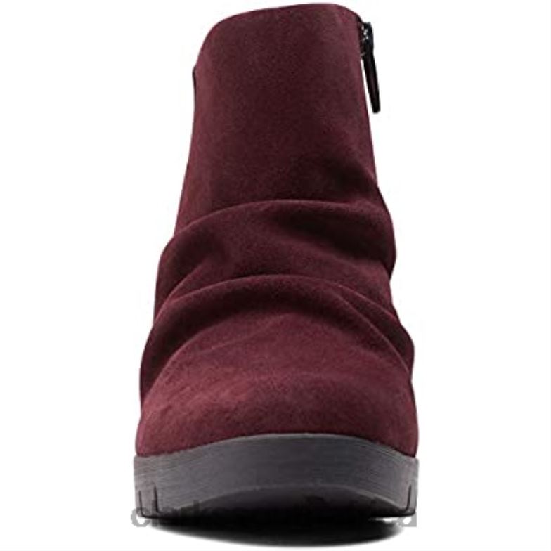 Burgundy Suede Clarks Madera Way 840402096 Unisex Clarks Burgundy Suede