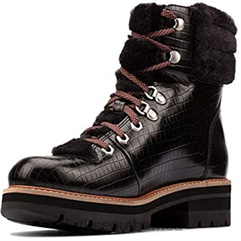 Orianna Hiker Dark Tan Leather Clarks Black Croc 840401207 Unisex Clarks Black Croc