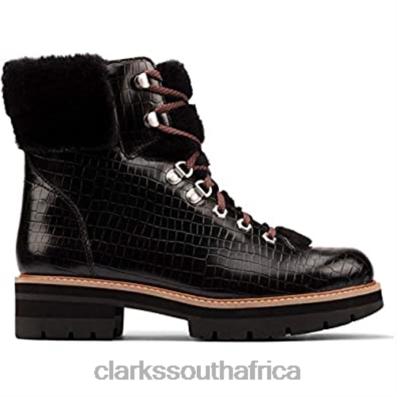 Orianna Hiker Dark Tan Leather Clarks Black Croc 840401207 Unisex Clarks Black Croc