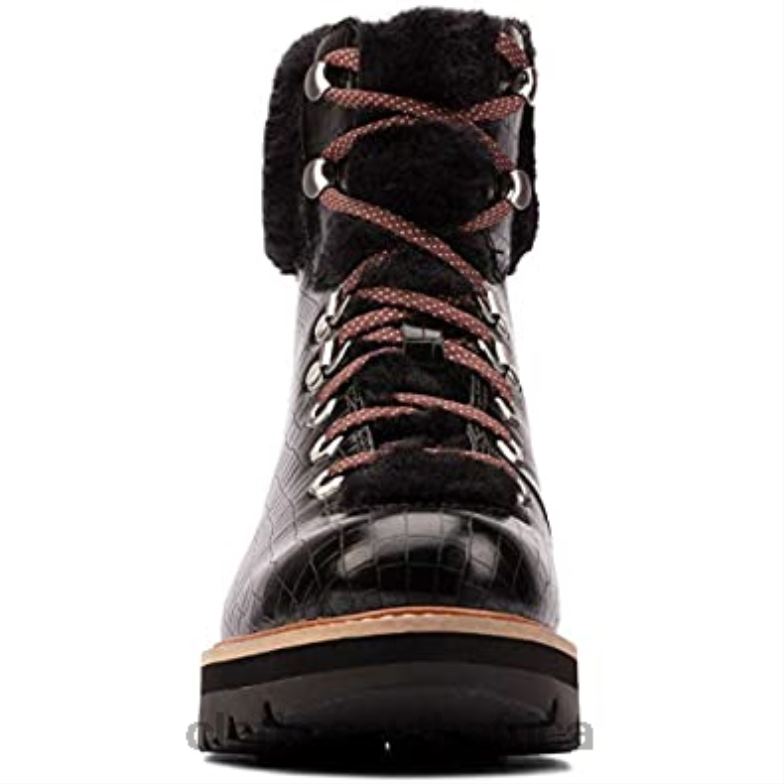 Orianna Hiker Dark Tan Leather Clarks Black Croc 840401207 Unisex Clarks Black Croc