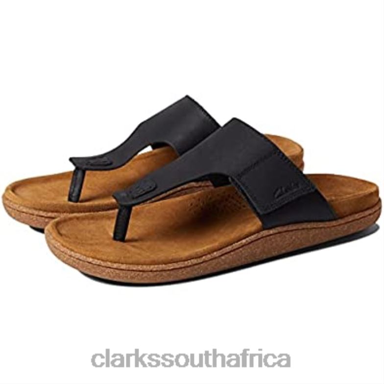 Pilton Post Clarks Black Leather 840402781 Unisex Clarks