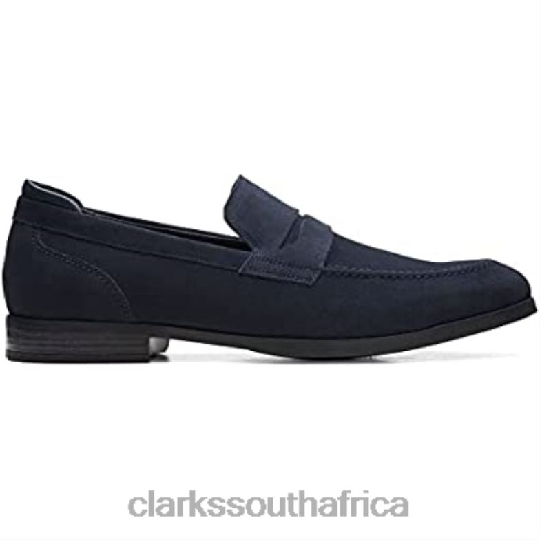 Clarks Bradish Ease Suede Shoes Navy 84040851 Unisex Clarks