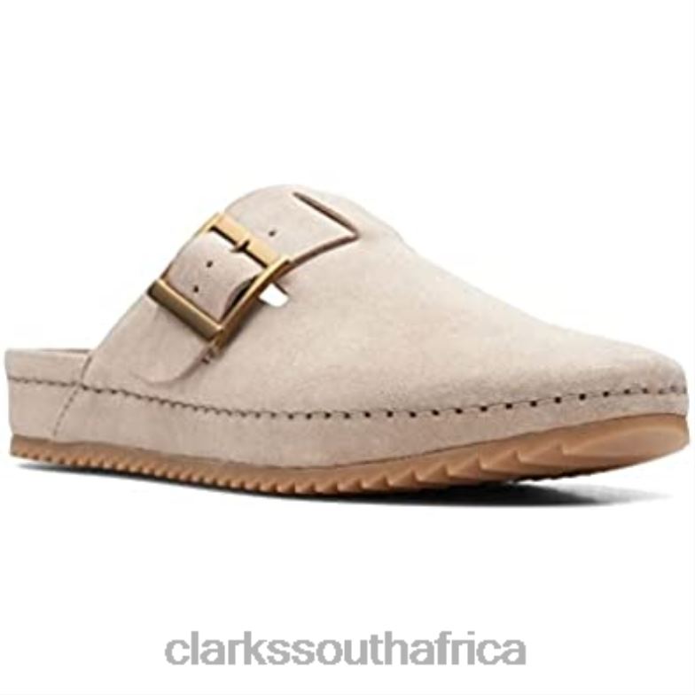 Clarks Brookleigh Mule Suede Shoes Sand 84040115 Unisex Clarks