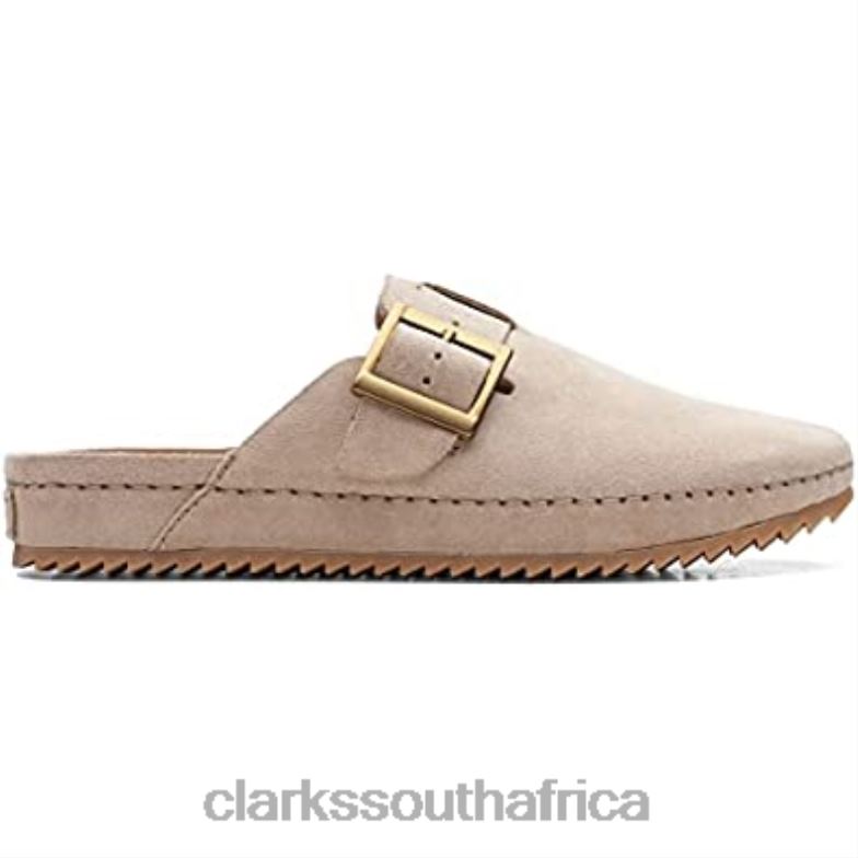 Clarks Brookleigh Mule Suede Shoes Sand 84040115 Unisex Clarks