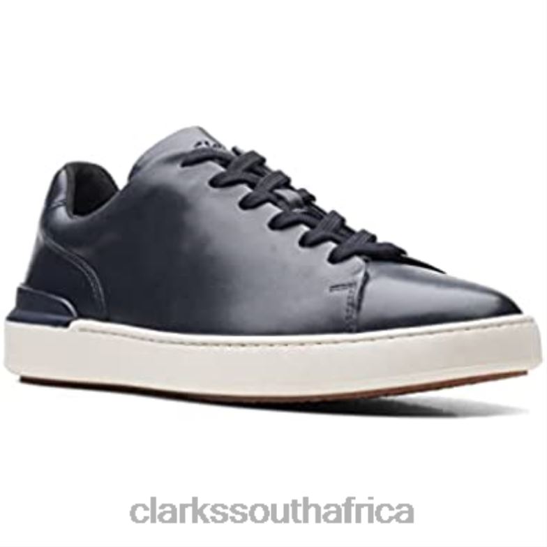 Clarks Court Lite Lace Leather Shoes Navy 840401075 Unisex Clarks