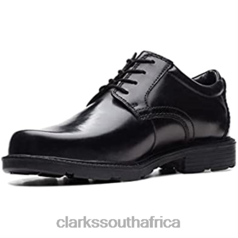 Clarks Kerton Lace Leather Shoes Black 84040827 Unisex Clarks