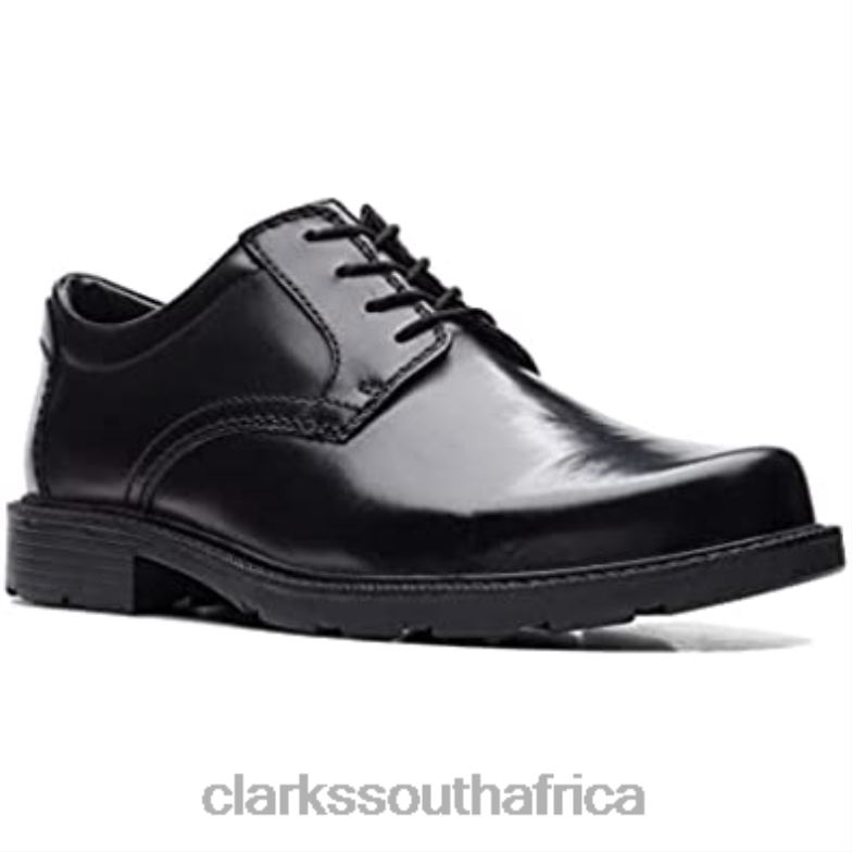 Clarks Kerton Lace Leather Shoes Black 84040827 Unisex Clarks