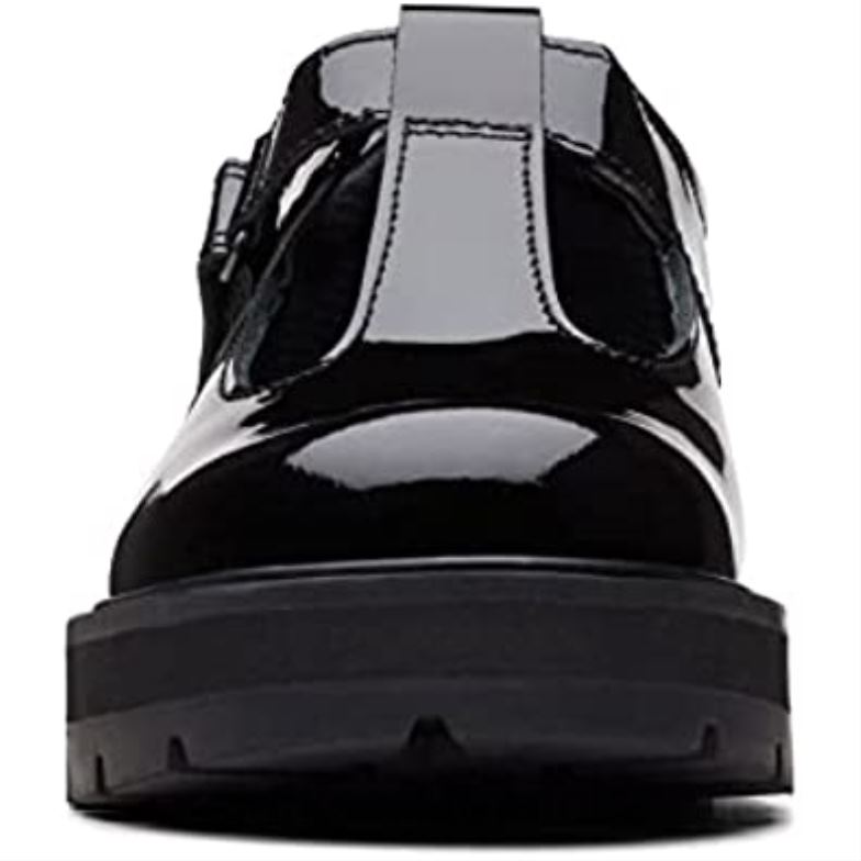 Clarks Prague Brill Older Leather Shoes Black 8404035 Unisex Clarks