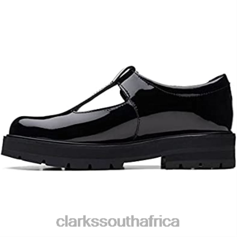 Clarks Prague Brill Older Leather Shoes Black 8404035 Unisex Clarks