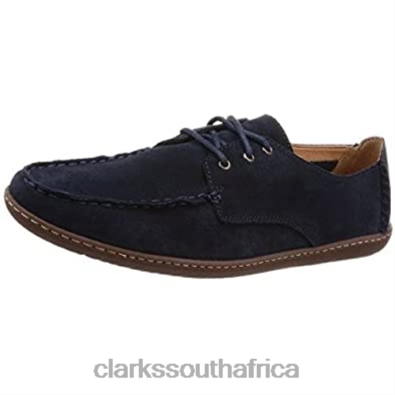 Saltash Lace Suede Shoes Dark Grey Navy Suede Clarks 8404030 Unisex Clarks Navy Suede