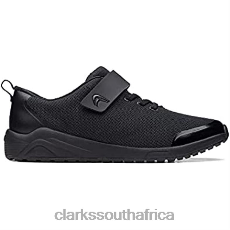 Aeon Pace Youth Black Textile Trainers Clarks 840402895 Unisex Clarks