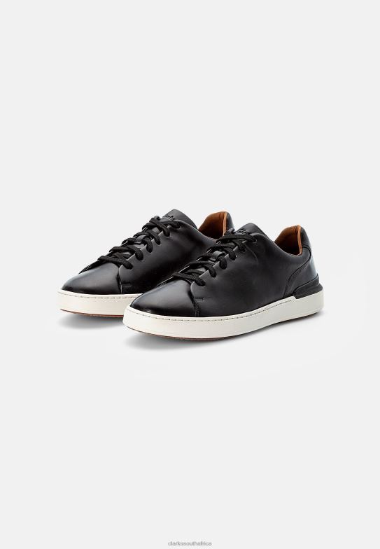 Black Clarks Court Lite Lace Trainers 840407099 Unisex Clarks Black