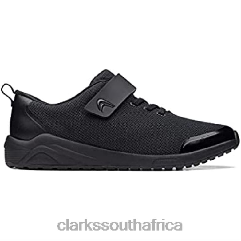 Clarks Aeon Pace Youth Textile Trainers Black 84040963 Unisex Clarks