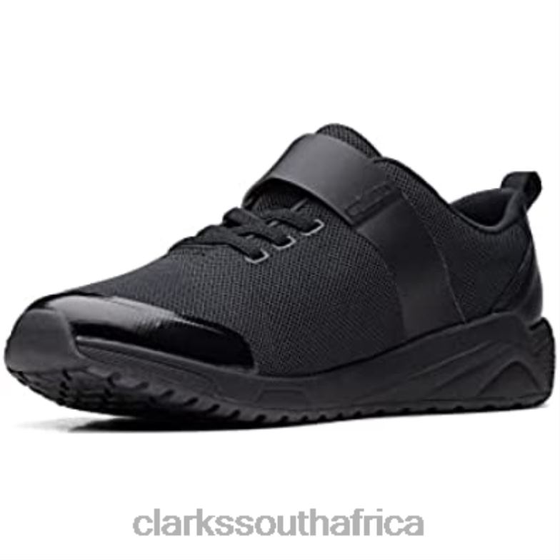 Clarks Black Aeon Pace Youth Textile Trainers 84040962 Unisex Clarks